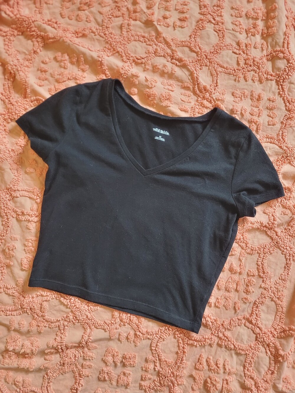 Wild Fable | Women's Black Cropped Tshirt